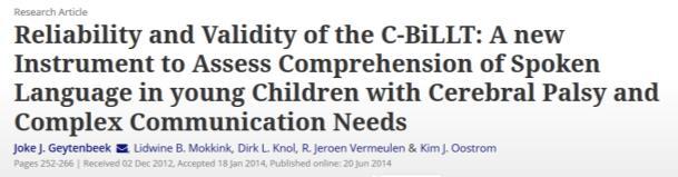 Computer-based instrument for low motor language testing (C-BiLLT) 25 Om C-BiLLT Bygger på den lingvistiske strukturen til Reynell Klare foto, ikke