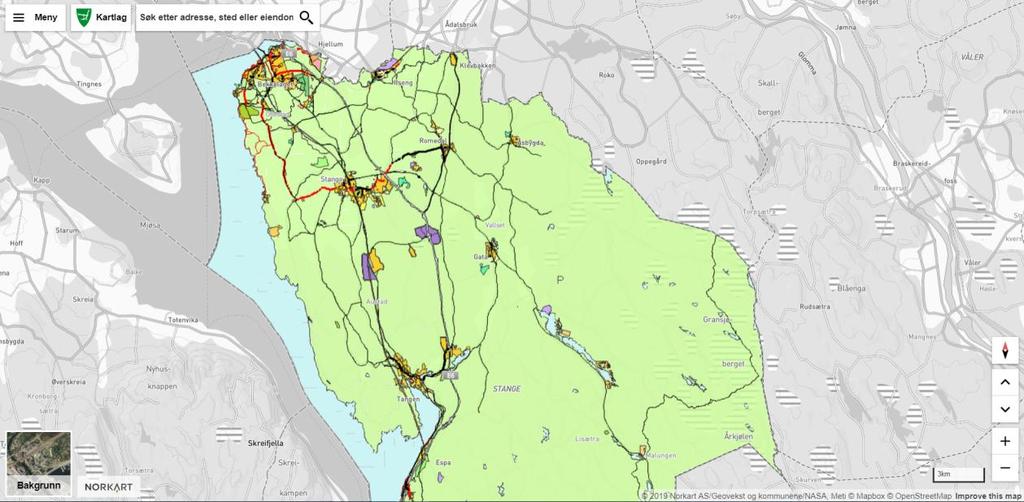 Brukerveiledning for visning av plankartet til Kommuneplanens arealdel Plankartet for høringsforslaget til Kommuneplanens arealdel er tilgjengelig i en egen kartløsning, via denne linken: