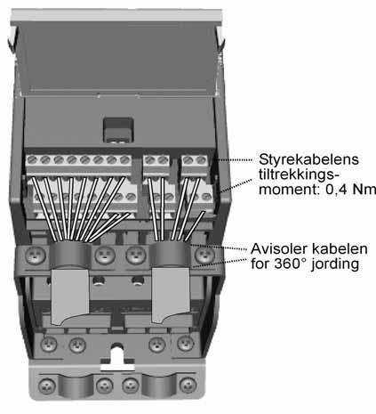 6: Installasjon av styrekabler.