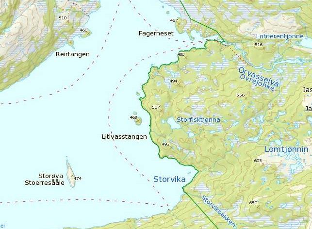 Strekningen innbefatter 2 terskler som er bygd av regulanten som sikrer vannspeil over en større område. Befaringen ble gjennomført i periode med mye nedbør og større vannføring.