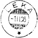 Postkontor C fra 01.01.1977 Postkontoret LEKA ble nedlagt?? 126179 Leka PiB ved Joker Husby fra 30.08.2001 Registrert brukt 31/1-1859 HLO Stempel nr.