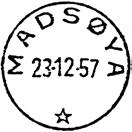 MADSØYA Brevhus opprettet 01.01.1958 i Leka herred. Brevhuset 7995 MADSØYA ble nedlagt fra 01.04.1976 Stempel nr.