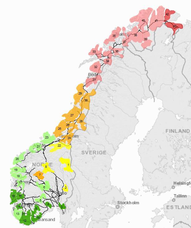 Nettkapasitet Nettmessig egnethet Områdenummer 3, 4,