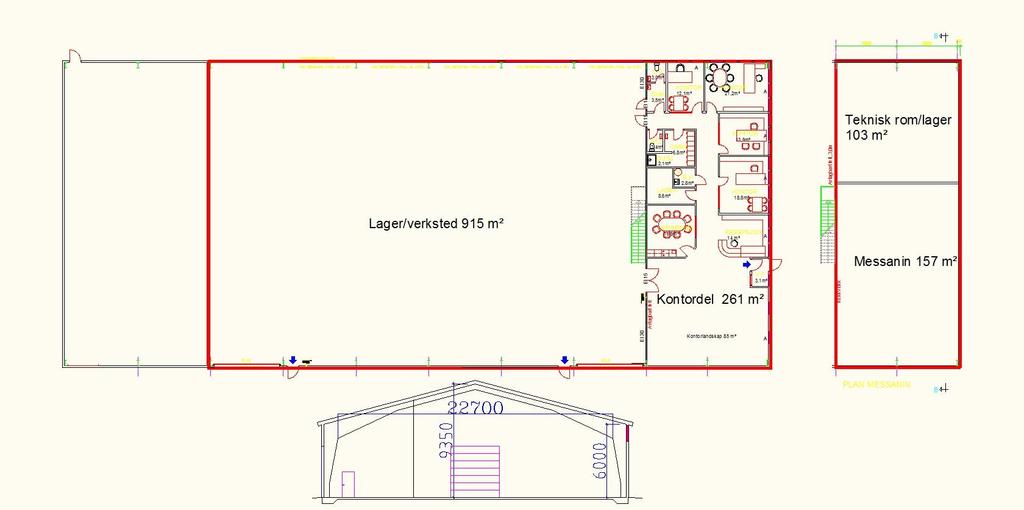 Eksisterende plantegning Åpent lagerareal med mange muligheter.