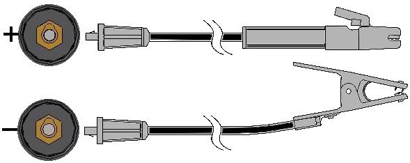 Tilkobling av sveiseutstyr For rask til-/frakobling av sveisekablene brukes plugger av typen Twist-Mate.