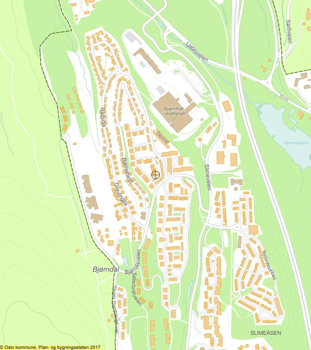 Oversiktskart Adr.: ELGTRÅKKET 26 Gnr bnr : 187 / 26 Bydel : SØ.