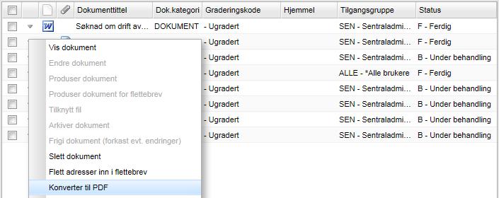 Lage tekstdokumenter 169 Tekstdokumentet vil vises med noen flettekoder synlige.