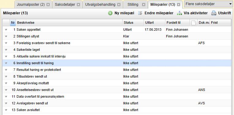 Arbeide med ansettelsessaker 203 12.6.2 Endre status I løpet av behandlingen vil det være nødvendig å endre søkernes status.