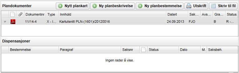 Arbeide med plansaker 235 14.2 Plandokumenter Det følger med dokumentmaler for å lage plankart (PLK), planbestemmelser (PLB) og planbeskrivelse (PLT).