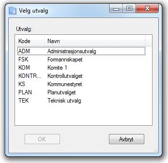 290 Papirløse møter Klikk på Hent fra SRU for å hente inn utvalgsmedlemmer fra SRU-modulen.