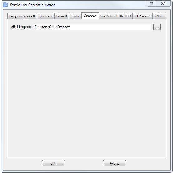 Papirløse møter 303 17.12.5 Dropbox Hvis du ønsker at filene automatisk skal replikeres ut på politikernes PC-er så kan Dropbox benyttes.