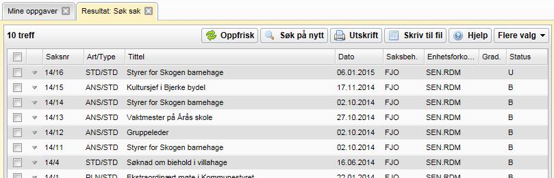 Gjenfinning 57 Med knappen Oppfrisk gjør du søket på nytt.