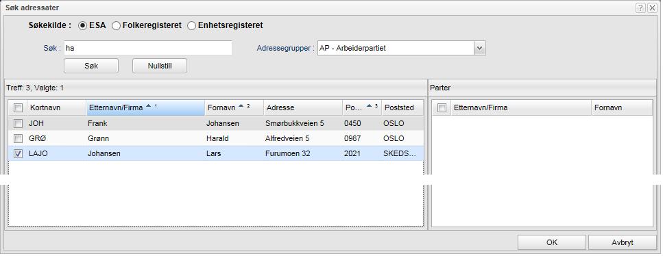 96 Arbeide med eksisterende saker Søk i Folkeregisteret må alltid inneholde etternavn, fødselsnummer eller fødselsdato. Haker du av for Fonetisk, får du også treff på ord med lik uttale, f.eks. bendixen selv om du skriver det med ks i stedet for x.