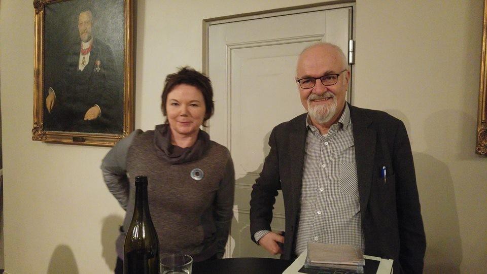 Frå forfattarkvelden med Jan Inge Sørbø (t.h.) 3. november 2018.