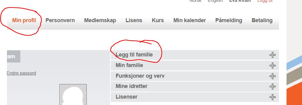 Hvordan legge til et familiemedlem Velg «Min Profil» og «Legg til familie». Hvordan registrere seg som medlem i Malvik IL ski For å registrere seg som medlem i Malvik Idrettslag; 1.