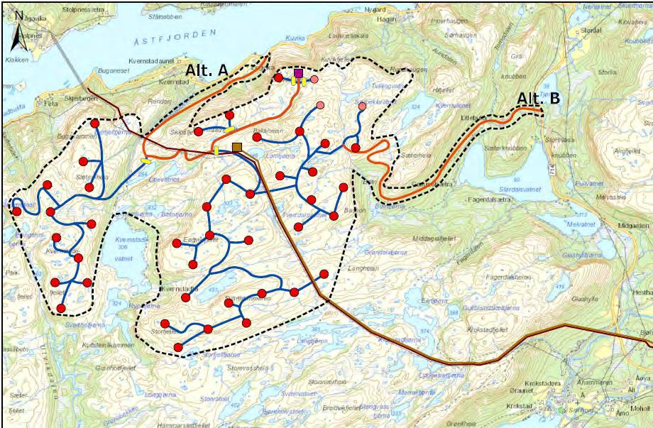 Svarthammeren vindkraftverk Ny konsesjonsrunde Søkere: Njordr AS - 45 vindturbiner - ca 2.