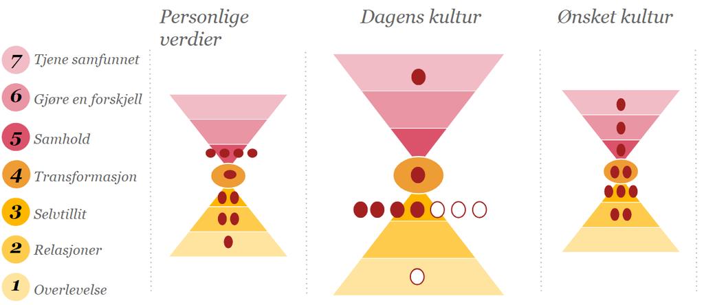 Resultatene synliggjorde en organisasjonskultur som i stor grad var fokusert på resultater og