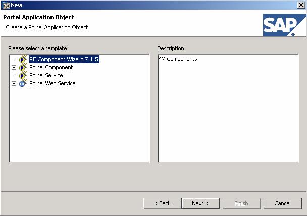 Create a new Portal Application Object (3) Create a new Repository Framework Component for