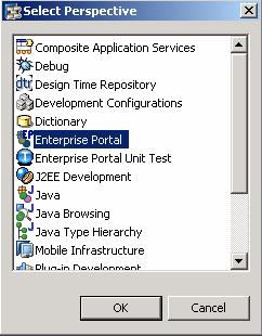 Activate the Enterprise Portal Perspective: Go to Window Open Perspective Other