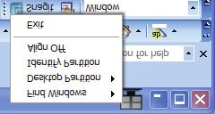 3. Bildeoptimering Alternativer for tittellinje Desktop partition(skrivebordspartisjone n) er tilgjengelig fra tittellinjen i det aktive vinduet.