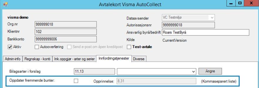 Innbetalinger gjennom Visma.net AutoPay (AutoPay 4) og krediteringer fra Webfaktura. Hvis Webfaktura eller Visma.