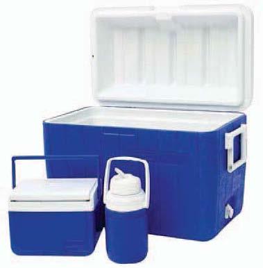 Coleman Cooler Combo Bring the real party to the get-together er when you take a Coleman 51 liter Combo with hinged lid with you, including a 4.7 liter cooler and a 1.2 liter jug.