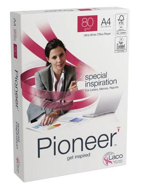 / PREMIUM PIONEER Pioneer er et ubestrøket papir for fargeutskrifter. Høy kvalitet, fremstilt av euckalyptus som gir god bulk og stivhet.