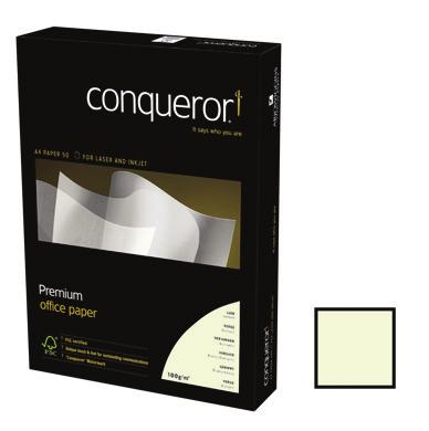 CONQUEROR LAID Conqueror Laid er et eksklusivt papir med struktur og vannmerke. Klassisk «Laid» struktur. Plassert vannmerke, Conqueror. For kopi, laser og blekkskrivere.