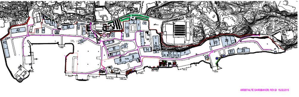 Vedlegg 1: Gangbanekart Vestbase Prinsippet er at mannskap fra fartøy på kai skal komme inn på etablert og oppmerket