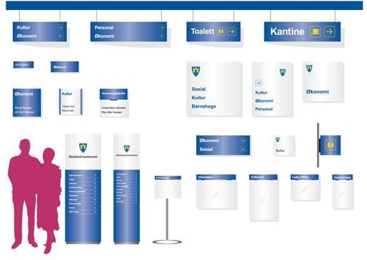 Skilt Skilting av kommunale bygninger Her vises noen eksempler på hvordan Sortland byvåpen og profil skal brukes i forbindelse med skilting utvendig og innvendig på kommunale bygg.