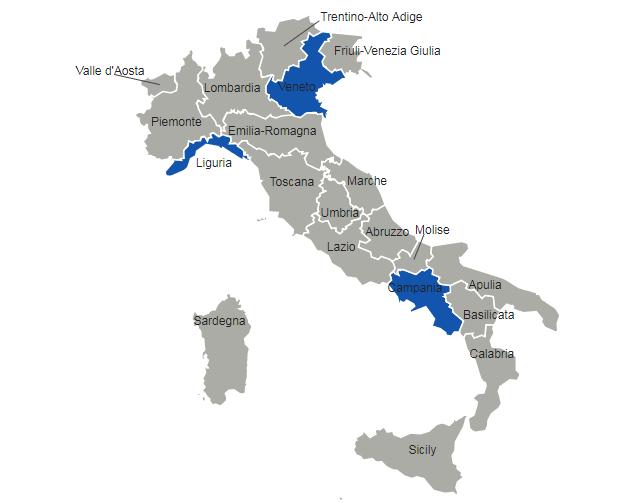 Spørre-undersøkelse juli/august 2018 3 regioner Veneto, Liguria, Campania