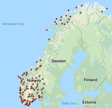 rundt om i Norge. Korpuset inneholder over 1,5 millioner ord. Trøndelag, Nordland og deler av Finnmark er foreløpig noe underrepresentert i korpuset 24.