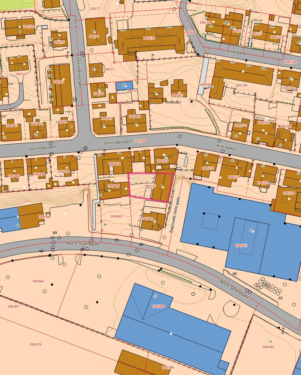 KARTUTSNITT Eiendom: Gnr: 200 Bnr: 417 Fnr: 0 Snr: 0 Adresse: Ragnvald Jarls gate 1 6005 ÅLESUND Ålesund kommune Annen