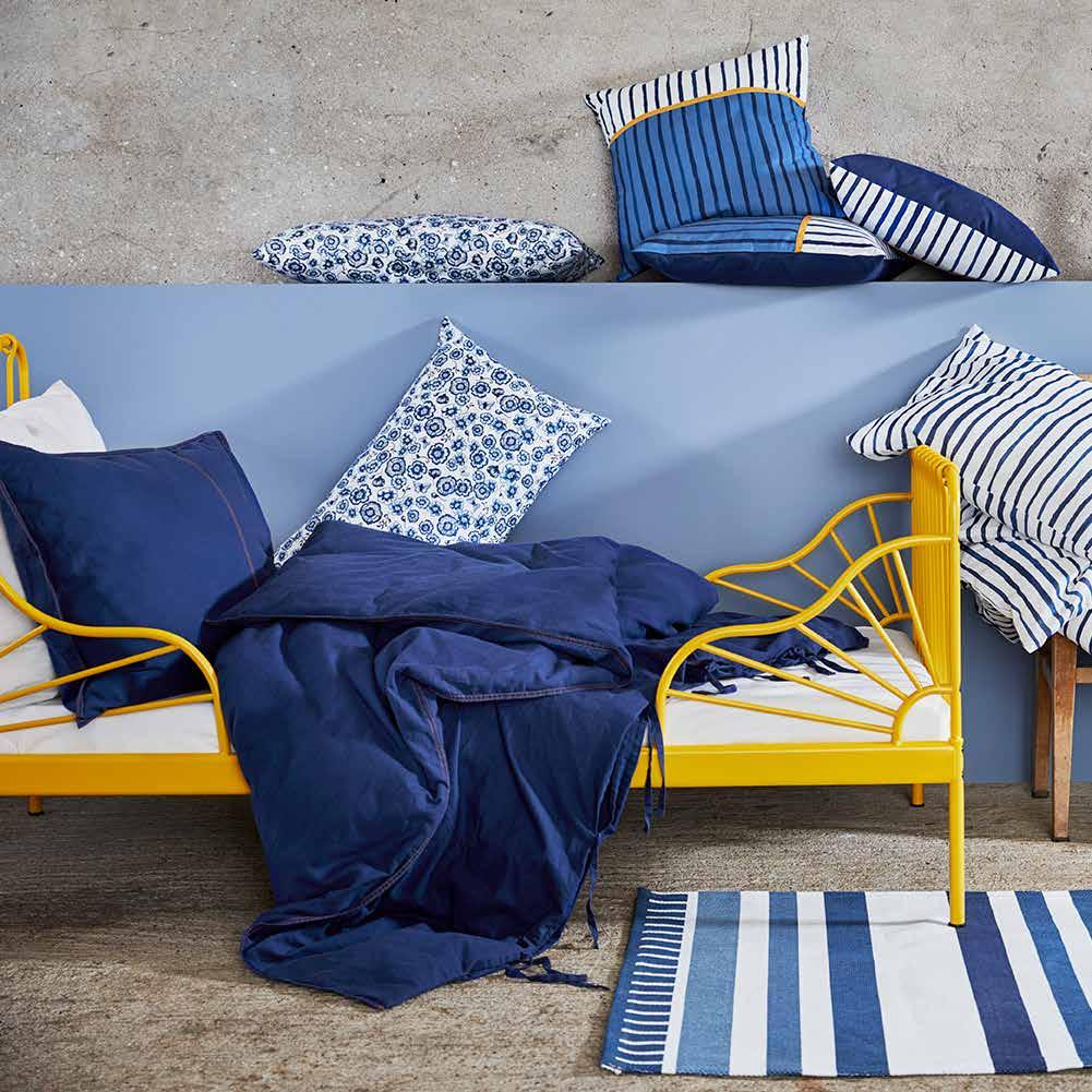 IKEA PRESSEPAKKE / APRIL / 2019 / 18 SÅNGLÄRKA tekstilkolleksjon Innred barnerommet i en tradisjonell, drømmeaktig stil med nyanser av hvitt og blått.