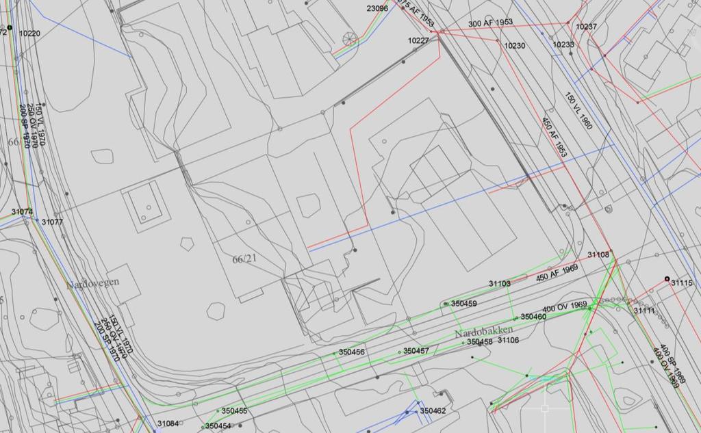 3 Figur 2: Eksisterende VA, (AutoCad, 2017) 2 Tilknytningspunkter 2.1 Vannforsyning og brannvann Det er planlagt å koble ny VL til eksisterende VK 31084.