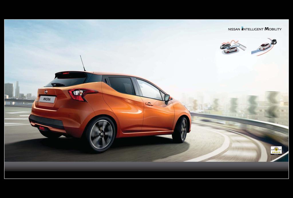 NISSAN INTELLIGENT DRIVING MICRA GJØR KJØREOPPLEVELSEN ENDA BEDRE Kjøredynamikken til Nissan MICRA gir deg en bedre kjørefølelse.