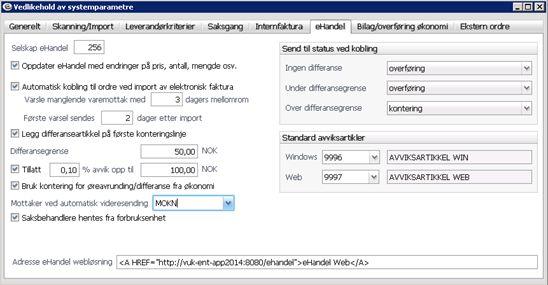 Systemparametre i Fakturabehandling Før dere starter med kobling av faktura mot innkjøpsordre må dere definere regler for hvordan dere ønsker at systemet skal håndtere matchingen av ordre mot faktura.