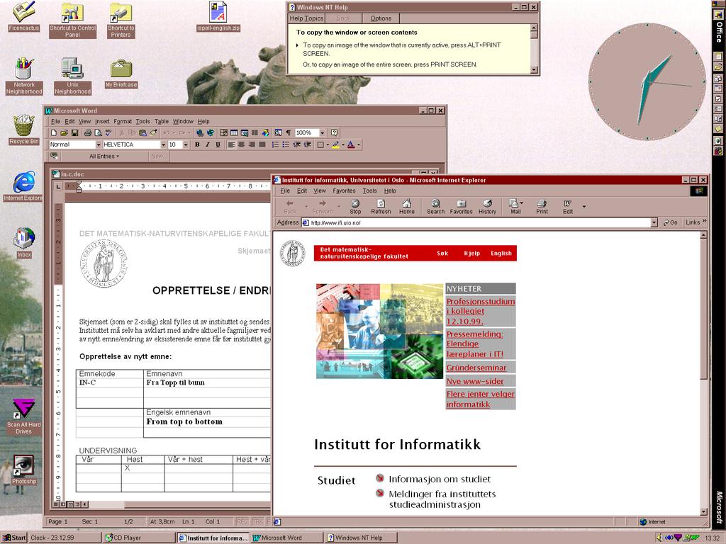 Grunntanken med kurset Sett fra brukerens side utfører datamaskinen mange avanserte programmer: Dag Langmyhr,Ifi,UiO: Forelesning