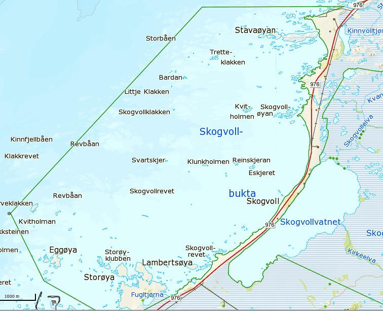 3.2 Soneinndeling og resultater Skogvoll naturreservat vest (vinter-, vår- og høsttellinger) Oversiktskart Skogvoll naturreservat vest. Kryss ved tellepunkter. 4 3 5 2 1 3.