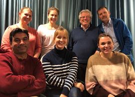 Vestfoldforum for Alders -og sykehjemsmedisin Foran fra venstre: Imran Ahmad, Ninnette Sandsgaard, Jeanette Helen Haraldsen Bak fra venstre: Dyveke Gleditsch, leder Inger- Johanne Seglen, Niels