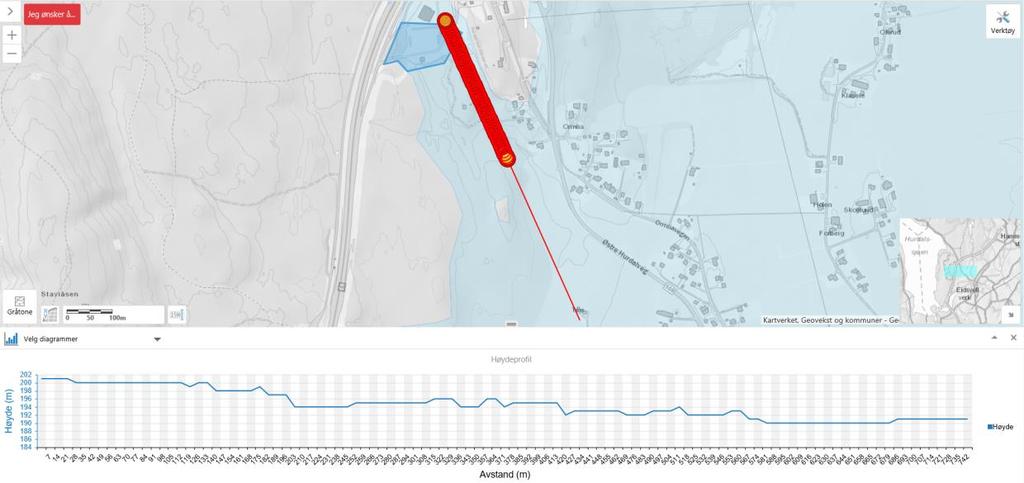 Følgende kriterier skal benyttes på dette stadiet i utredningen: - Jevnt hellende terreng brattere enn 1:20 og total skråningshøyde > ca. 5 m. - I platåterreng: Høydeforskjeller på 5 m og mer.