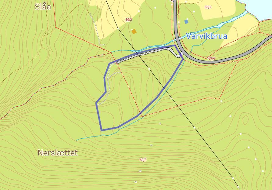 BRU 2 Innspill fra: Ole Johan Warvik / Erling O. Gagnat Område: Varvik sand- og grustak, gnr 69 bnr 2, areal ca. 20 dekar.