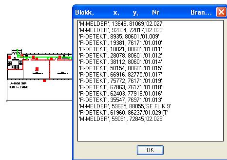 9.3.6.11. Lag rapport Det blir generert en ascii-fil som heter - c:\bk-brann\attr_rpt.txt. Filen inneholder følgende informasjon: Navn, koordinater og nummer 9.3.6.12.