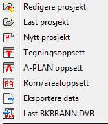 9.3.8. PROSJEKTHÅNDTERING For å kunne hente ut bla. detektorlister og rom/area for et eller flere bygg, må det opprettes en prosjektfil med informasjon om byggene og tilhørende tegninger.