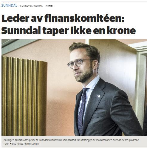 » Vi skal fase inn kompensasjon til de kommunene som mister inntekter i frafallet av maskinskatten i takt med at denne skatten fases ut.