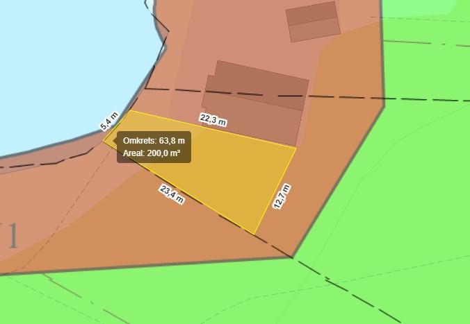 på 2500m² synes unødvendig stort, og administrasjonen mener ikke det er noen fordeler ved arealoverføringen.