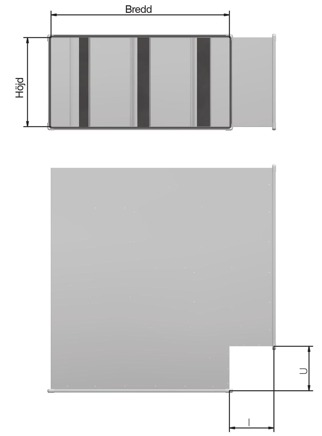 MATERIALE OG OVERFLATEBEHANDLING er utført i galvanisert stål. I geidskjøten er det en polyethylene pakning. Innvendig er det montert baffler bestående av mineralull med glassfiberduk.