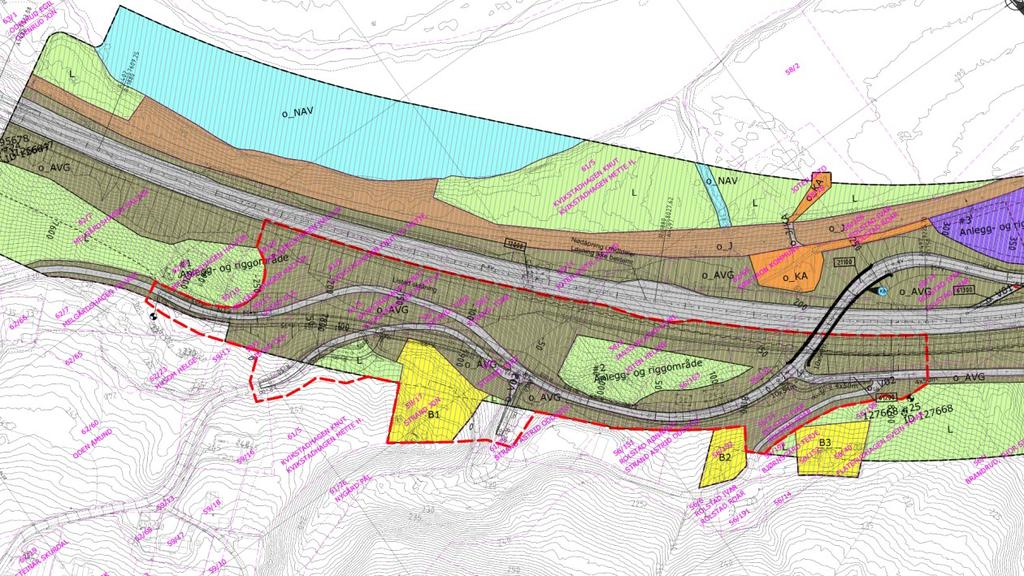 2 Hva som foreslås endret Endringen omfatter i hovedsak en flytting / forskyvning av lokalvegsystemet ved Listad, vist på tegning nr R106 i reguleringsplanen.