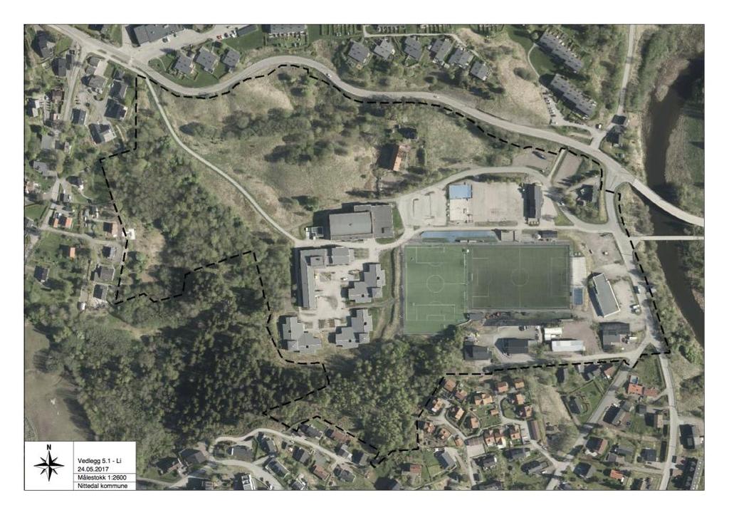 4 2 Planområdet Delområdet omfattes av Områdeplan for Li. Hensikten med områdeplanen er å regulere skole- og idrettsområde, og sikre en forutsigbar utvikling.