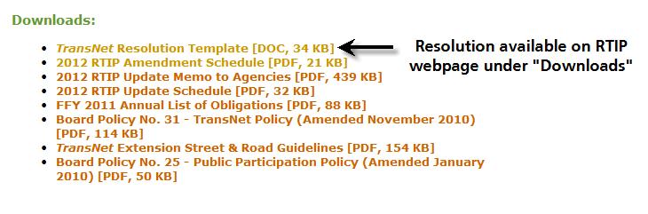 2012 RTIP Update Project Requirements (cont.